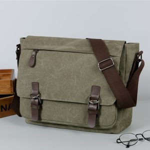 Vintage Canvas Bag Men'S Business Travel Bag College Backpack Large Capacity Shoulder Bag Casual Crossbody Bag Men'S Bag-B - Image 11
