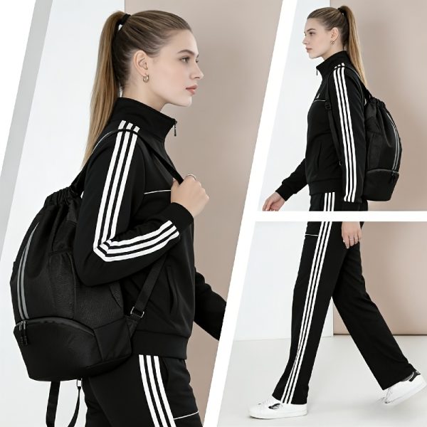 Sports Drawstring Backpack – Swimming Gym Bag with Shoe Compartment And Wet Pocket for Womenu002FMen, Navy Blue, Sports Drawstring Backpack Men'S Women'S Backpack