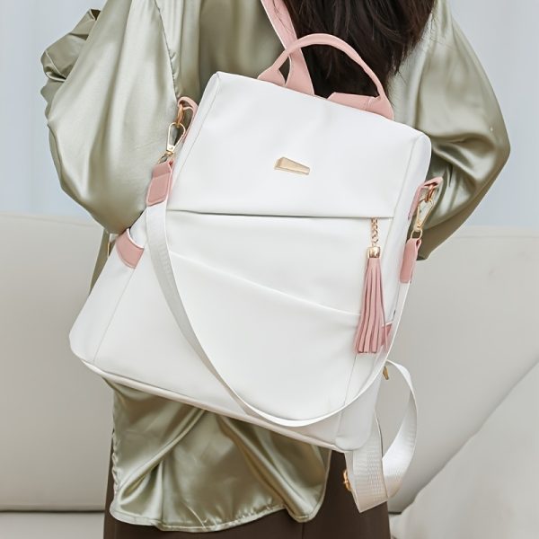 Simple Solid Color Shoulder Bag Female New Fashion Travel Backpack Dual-use s Large-capacity Leisure Female Schoolbag Backpack Purse for Women