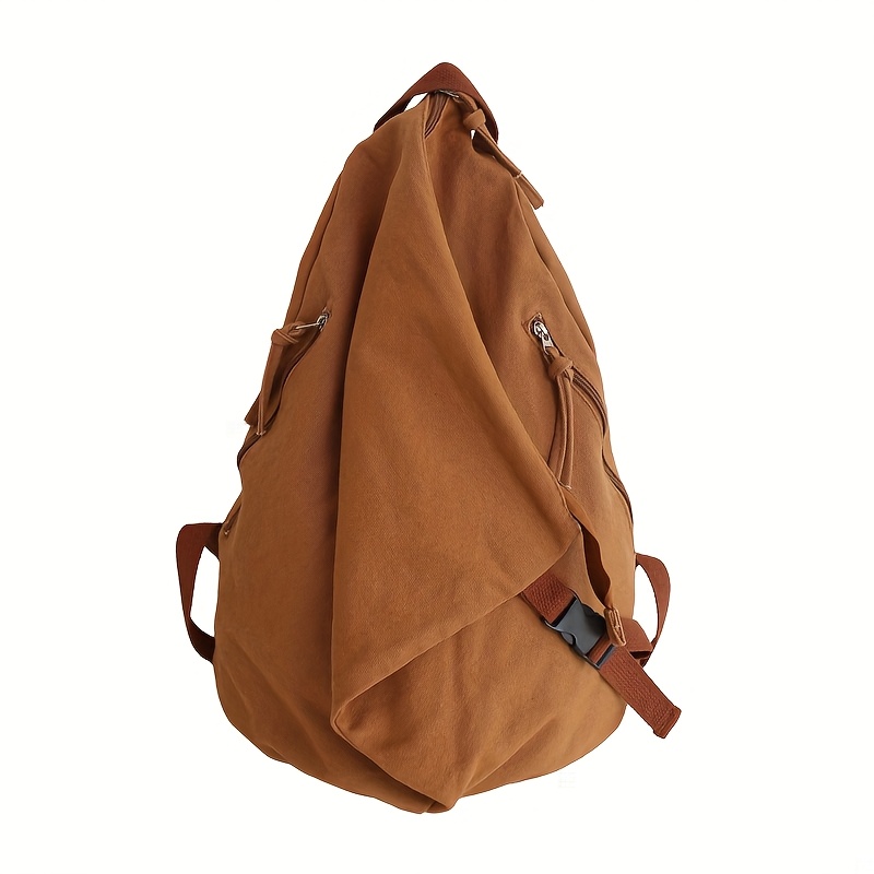 Fashion Backpack, Pure Backpack, Solid Color Large Capacity Student Bookbag, Workwear Style - Image 6