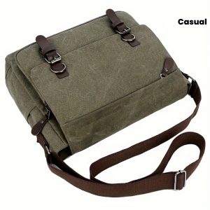 Vintage Canvas Bag Men'S Business Travel Bag College Backpack Large Capacity Shoulder Bag Casual Crossbody Bag Men'S Bag-B