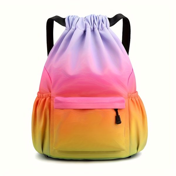 Leisure Backpack High-capacity Drawstring Backpack Strap Pocket Training Bag Outdoor Travel Bag Travel Bag