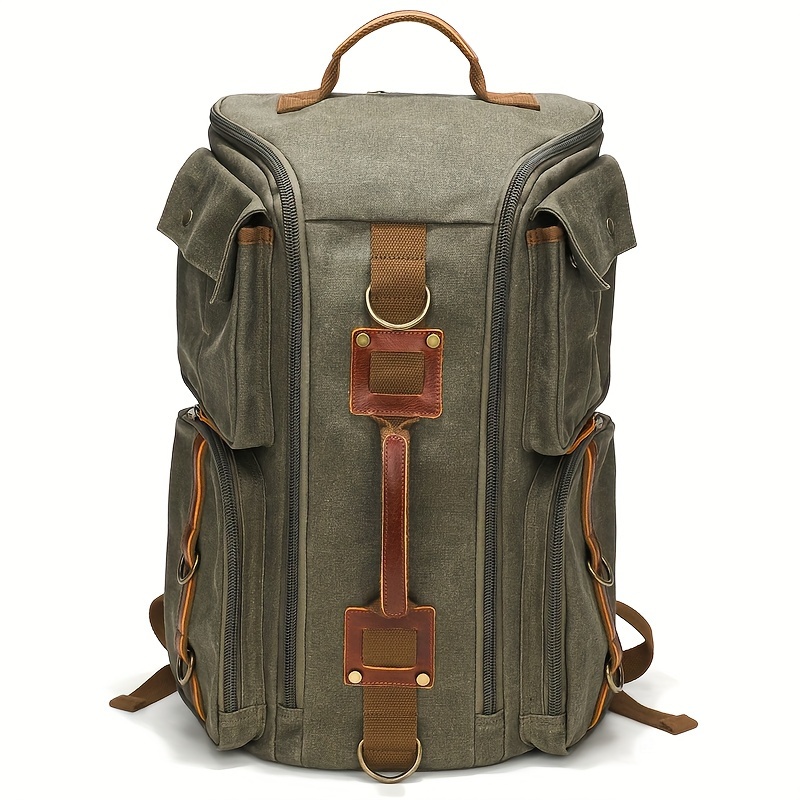 Spacious Canvas Hiking Backpack - Durable, Versatile & Stylish - For Hiking, Camping, Traveling, School & Work - Ideal for Outdoor Enthusiasts & Busy Individuals - Perfect Gift for Adventurers - Image 7