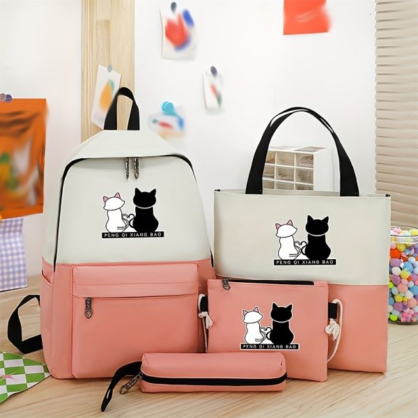 Color Block Cartoon Print Set