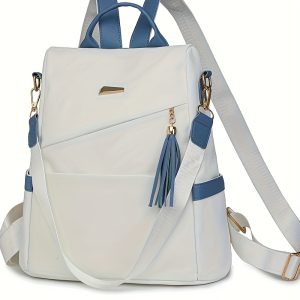 Simple Solid Color Shoulder Bag Female New Fashion Travel Backpack Dual-use s Large-capacity Leisure Female Schoolbag Backpack Purse for Women