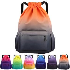 Leisure Backpack High-capacity Drawstring Backpack Strap Pocket Training Bag Outdoor Travel Bag Travel Bag