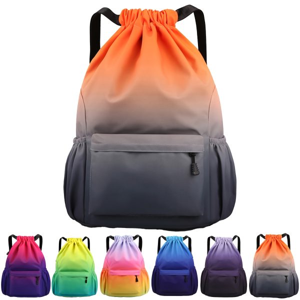 Leisure Backpack High-capacity Drawstring Backpack Strap Pocket Training Bag Outdoor Travel Bag Travel Bag