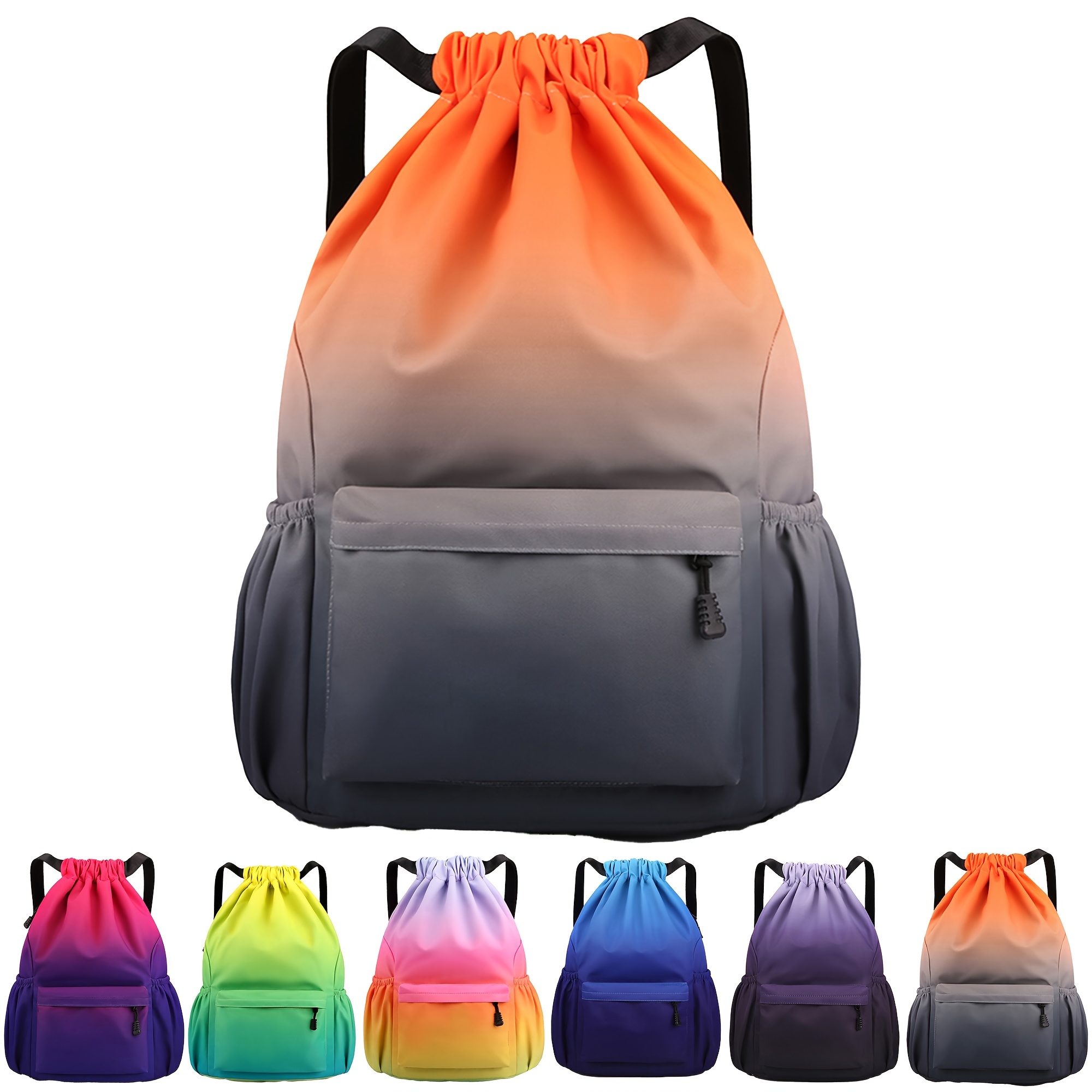 Leisure Backpack High-capacity Drawstring Backpack Strap Pocket Training Bag Outdoor Travel Bag Travel Bag - Image 1