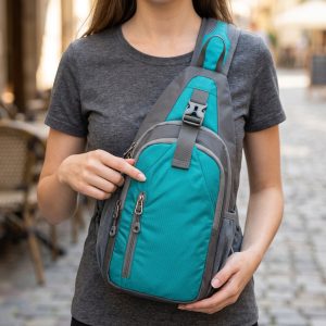 Women's Lightweight Diagonal Backpack with Adjustable Strap - Compact Nylon Bookbag Suitable for Daily Commute, Travel, & - Zipper Closure, Handu002FDry Cleanable - Casual Professional Bag (Multi-Color Options) - Image 8