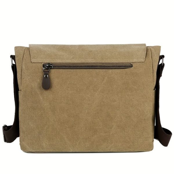 Vintage Canvas Bag Men'S Business Travel Bag College Backpack Large Capacity Shoulder Bag Casual Crossbody Bag Men'S Bag-B