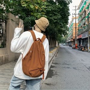 Fashion Backpack, Pure Backpack, Solid Color Large Capacity Student Bookbag, Workwear Style