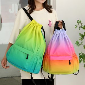 Leisure Backpack High-capacity Drawstring Backpack Strap Pocket Training Bag Outdoor Travel Bag Travel Bag - Image 12