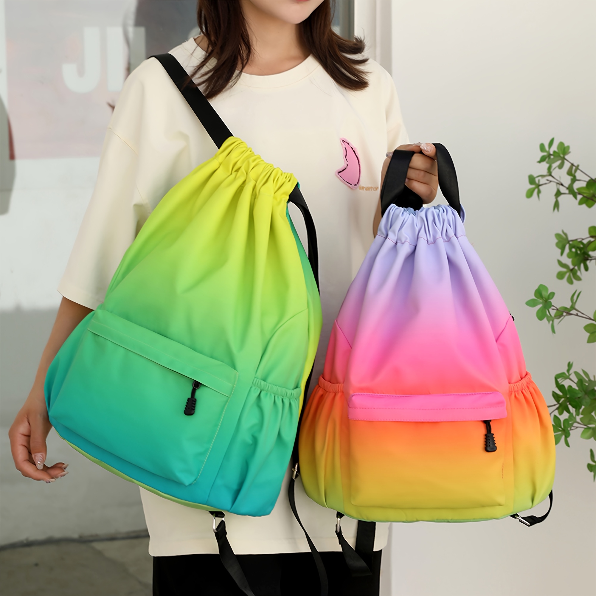 Leisure Backpack High-capacity Drawstring Backpack Strap Pocket Training Bag Outdoor Travel Bag Travel Bag - Image 12