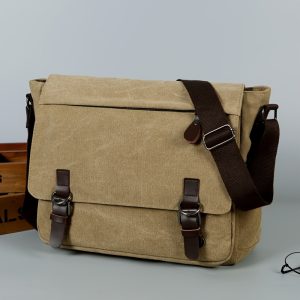 Vintage Canvas Bag Men'S Business Travel Bag College Backpack Large Capacity Shoulder Bag Casual Crossbody Bag Men'S Bag-B - Image 10