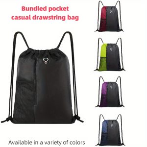 Casual Drawstring Backpack - Lightweight Travel Bundle Pockets, Durable Storage Sack - For Men & Women - Suitable for Gym, Sports, Outdoor Activities - Perfect Gift for Students & Travelers - Image 2