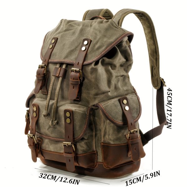 Vintage Outdoor Backpack Casual Student School Bag Large Capacity Travel Backpack Stitched Mountaineering Bag