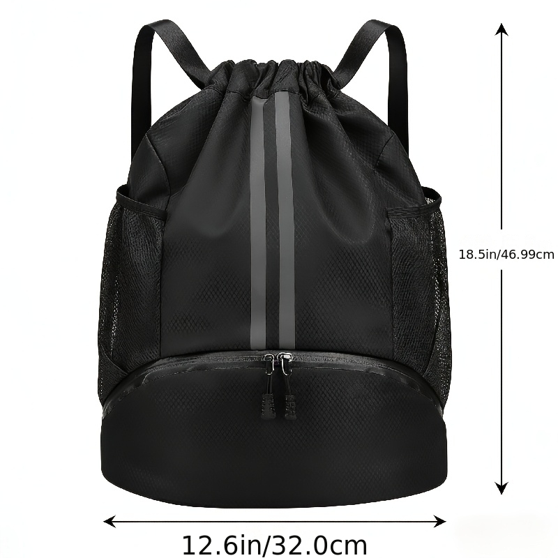 Sports Drawstring Backpack – Swimming Gym Bag with Shoe Compartment And Wet Pocket for Womenu002FMen, Navy Blue, Sports Drawstring Backpack Men