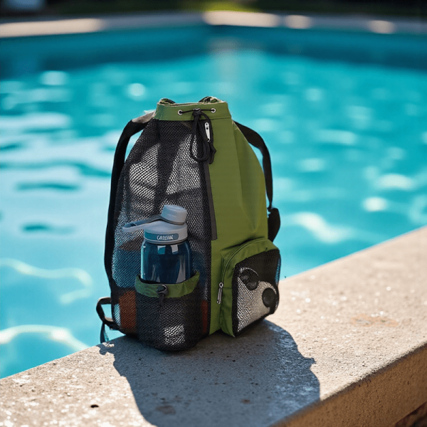 Swimming Backpack with Wet Pocket - Lightweight Gym Bag, Quick-Dry Swim Gear Organizer with Mesh Pocket for Pool, Travel, School - Water Sports Backpack for Men & Women, Swimming Accessories, Poolside Accessory, Adjustable Drawstrings