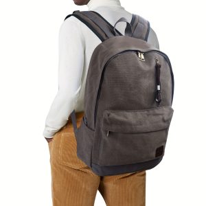 1pc Leisure Commuting Backpack Canvas Large Capacity Computer Backpack Black Grey Coffee European and American Middle and High School Students Backpacks, for Teenager