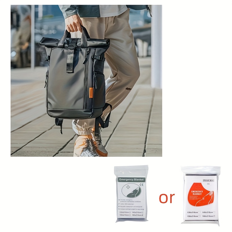 Fashion Design Gentleman Backpack Computer Bag-Large Capacity, Ultra-Light, Wear-Resistant, with Multiple Pockets, Suitable for Office, Business Trip, Travel, Adventure. Plus an Outdoor Emergency Blanket - Image 9
