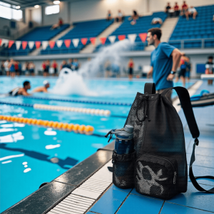 Swimming Backpack with Wet Pocket - Lightweight Gym Bag, Quick-Dry Swim Gear Organizer with Mesh Pocket for Pool, Travel, School - Water Sports Backpack for Men & Women, Swimming Accessories, Poolside Accessory, Adjustable Drawstrings