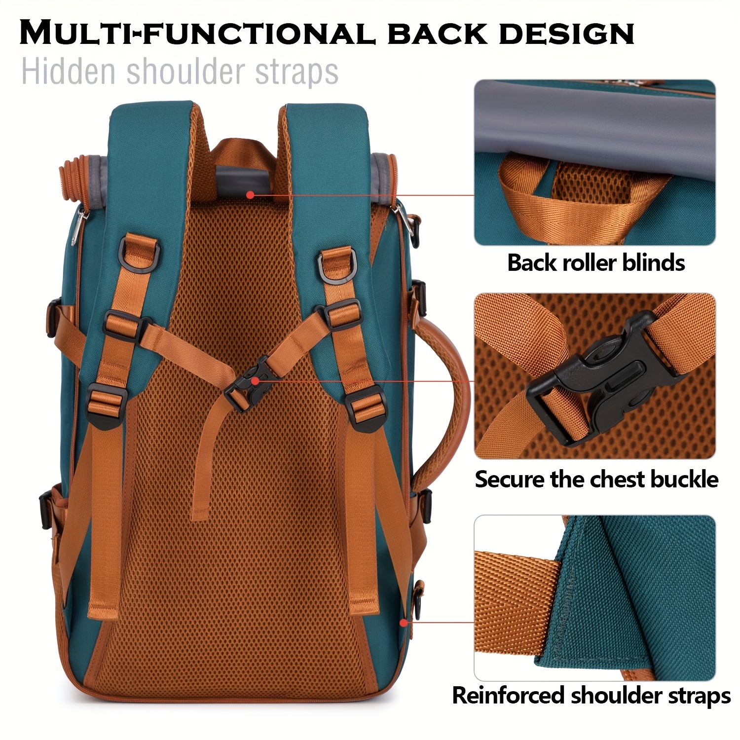 Large Capacity Laptop Backpack Compatible for 16-Inch Notebooks - Lightweight Soft Travel Hiking Bookbag with Adjustable Straps, Padded Back & Practical Pockets - Unisex Computer Backpack for, s, College () - Image 10