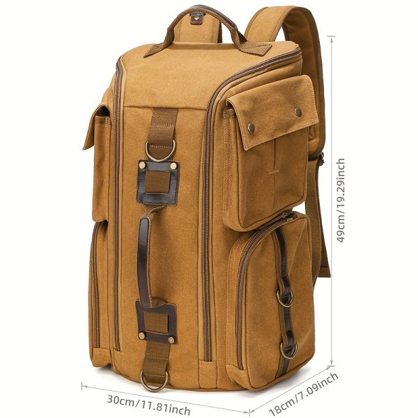 Spacious Canvas Hiking Backpack - Durable, Versatile & Stylish - For Hiking, Camping, Traveling, School & Work - Ideal for Outdoor Enthusiasts & Busy Individuals - Perfect Gift for Adventurers
