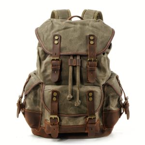 Vintage Outdoor Backpack Casual Student School Bag Large Capacity Travel Backpack Stitched Mountaineering Bag - Image 2