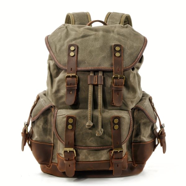 Vintage Outdoor Backpack Casual Student School Bag Large Capacity Travel Backpack Stitched Mountaineering Bag