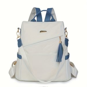 Simple Solid Color Shoulder Bag Female New Fashion Travel Backpack Dual-use s Large-capacity Leisure Female Schoolbag Backpack Purse for Women - Image 9