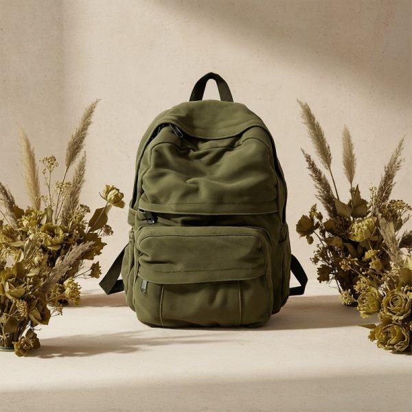 Solid color old retro Women's bag, casual Women's backpack, very suitable for daily use.