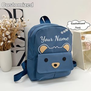 1pc ' Personalized Name Text Backpack with Cute Bear Pattern - Back Bag, Lightweight Nylon Bookbag Suitable for Travel, Commuting, Gift for Sisters (Add Your Name) - Image 12