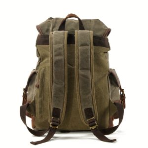 Vintage Outdoor Backpack Casual Student School Bag Large Capacity Travel Backpack Stitched Mountaineering Bag - Image 3
