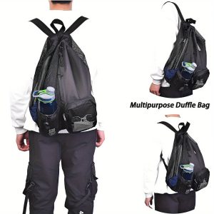 Swimming Backpack with Wet Pocket - Lightweight Gym Bag, Quick-Dry Swim Gear Organizer with Mesh Pocket for Pool, Travel, School - Water Sports Backpack for Men & Women, Swimming Accessories, Poolside Accessory, Adjustable Drawstrings - Image 9