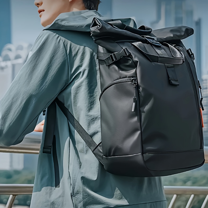 Fashion Design Gentleman Backpack Computer Bag-Large Capacity, Ultra-Light, Wear-Resistant, with Multiple Pockets, Suitable for Office, Business Trip, Travel, Adventure. Plus an Outdoor Emergency Blanket - Image 4