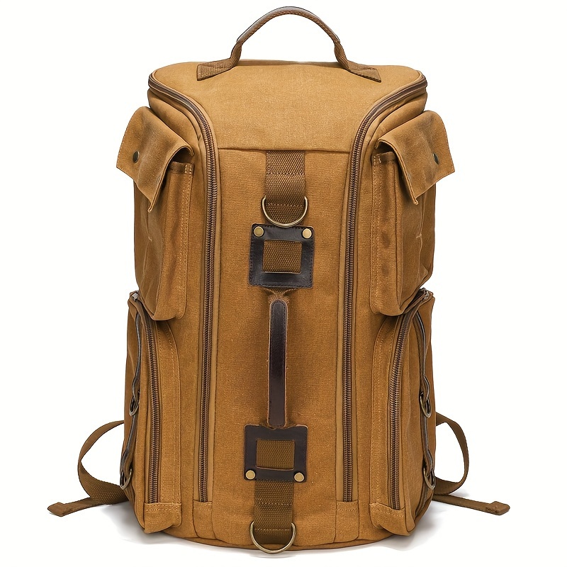 Spacious Canvas Hiking Backpack - Durable, Versatile & Stylish - For Hiking, Camping, Traveling, School & Work - Ideal for Outdoor Enthusiasts & Busy Individuals - Perfect Gift for Adventurers - Image 4