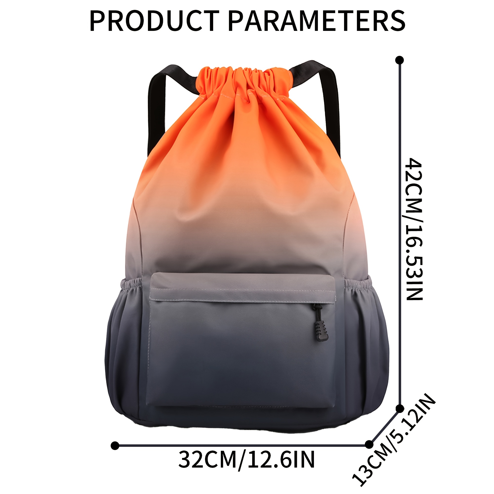 Leisure Backpack High-capacity Drawstring Backpack Strap Pocket Training Bag Outdoor Travel Bag Travel Bag - Image 2