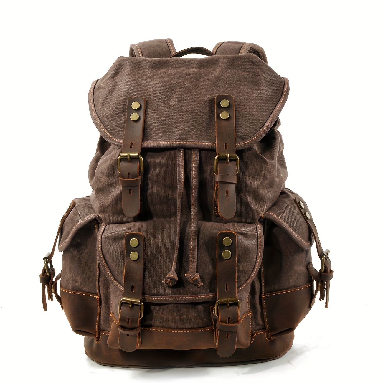 Vintage Outdoor Backpack Casual Student School Bag Large Capacity Travel Backpack Stitched Mountaineering Bag - Image 5