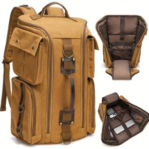 Spacious Canvas Hiking Backpack - Durable, Versatile & Stylish - For Hiking, Camping, Traveling, School & Work - Ideal for Outdoor Enthusiasts & Busy Individuals - Perfect Gift for Adventurers