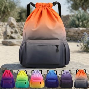 Leisure Backpack High-capacity Drawstring Backpack Strap Pocket Training Bag Outdoor Travel Bag Travel Bag - Image 11
