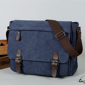 Vintage Canvas Bag Men'S Business Travel Bag College Backpack Large Capacity Shoulder Bag Casual Crossbody Bag Men'S Bag-B - Image 6