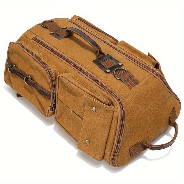 Spacious Canvas Hiking Backpack - Durable, Versatile & Stylish - For Hiking, Camping, Traveling, School & Work - Ideal for Outdoor Enthusiasts & Busy Individuals - Perfect Gift for Adventurers