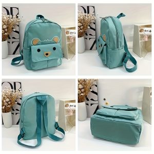 1pc ' Personalized Name Text Backpack with Cute Bear Pattern - Back Bag, Lightweight Nylon Bookbag Suitable for Travel, Commuting, Gift for Sisters (Add Your Name) - Image 14