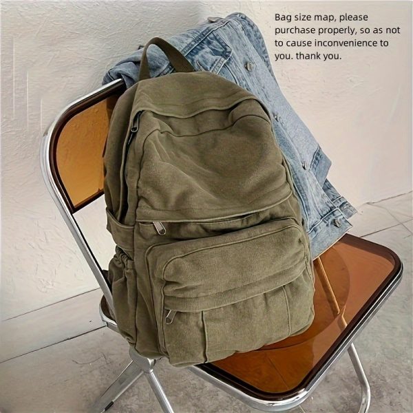 Solid color old retro Women's bag, casual Women's backpack, very suitable for daily use.