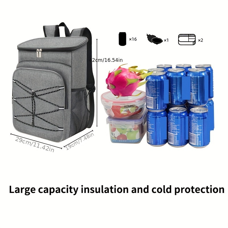 Large Capacity Durable Oxford Cloth Thermal Insulation Backpack, Portable Leak-Proof Insulated Bag, Ice Bag, Suitable for Schools, Canteens, Camping, Picnics, And Beaches, Youth And Workers for Home Kitchen Supplies - Image 5