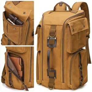 Spacious Canvas Hiking Backpack - Durable, Versatile & Stylish - For Hiking, Camping, Traveling, School & Work - Ideal for Outdoor Enthusiasts & Busy Individuals - Perfect Gift for Adventurers - Image 6