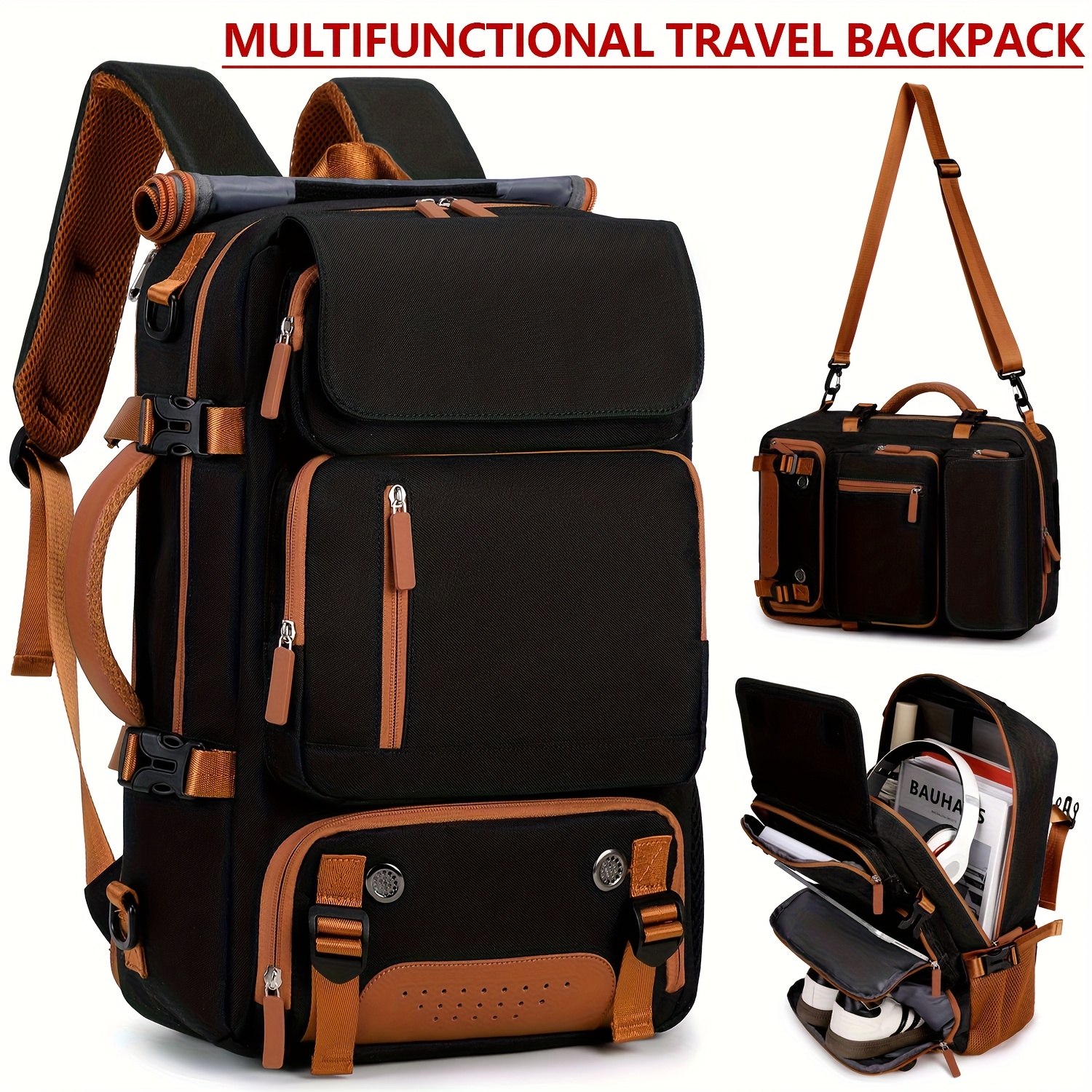 Large Capacity Laptop Backpack Compatible for 16-Inch Notebooks - Lightweight Soft Travel Hiking Bookbag with Adjustable Straps, Padded Back & Practical Pockets - Unisex Computer Backpack for, s, College () - Image 5