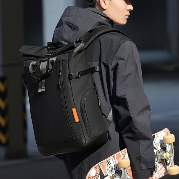 Fashion Design Gentleman Backpack Computer Bag-Large Capacity, Ultra-Light, Wear-Resistant, with Multiple Pockets, Suitable for Office, Business Trip, Travel, Adventure. Plus an Outdoor Emergency Blanket