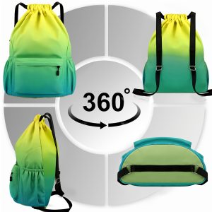 Leisure Backpack High-capacity Drawstring Backpack Strap Pocket Training Bag Outdoor Travel Bag Travel Bag - Image 4