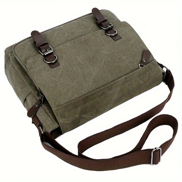 Vintage Canvas Bag Men'S Business Travel Bag College Backpack Large Capacity Shoulder Bag Casual Crossbody Bag Men'S Bag-B